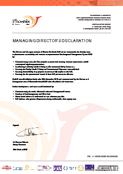 MANAGING DIRECTORS DECLARATION